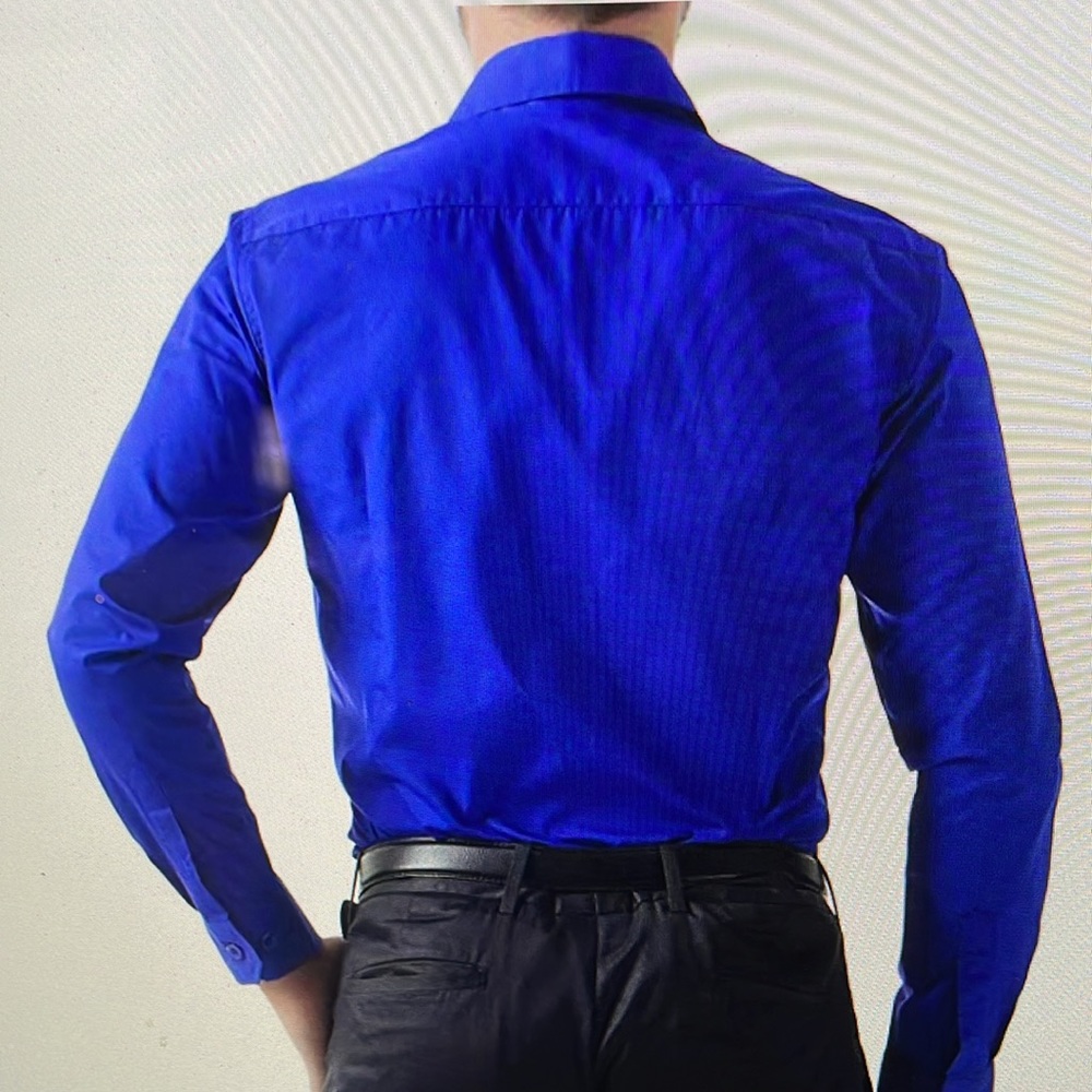 Paul Jones Long Sleeve Royal Blue Button Up Shirt 3XL NWOT - Picture 2 of 14